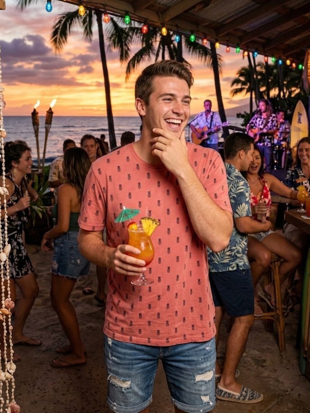 Lee Men's Coral Patterned Tee
